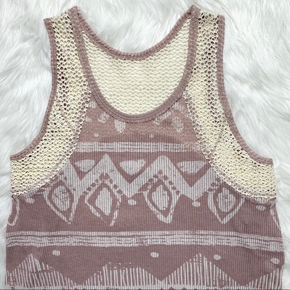 SOLD-Free People Crochet & Ribbed Geo Tank Top - Picture 6 of 8